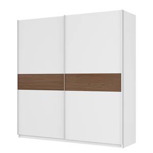 Armoire à portes coulissantes Skøp Blanc alpin / Imitation noyer - 225 x 236 cm - 2 porte - Basic