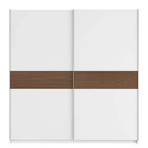 Schwebetürenschrank SKØP Alpinweiß / Nussbaum Dekor - 225 x 236 cm - 2 Türen - Premium