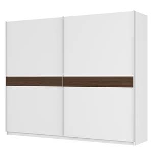 Schwebetürenschrank SKØP Alpinweiß / Nussbaum Dekor - 270 x 222 cm - 2 Türen - Premium