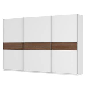 Armoire à portes coulissantes Skøp Blanc alpin / Imitation noyer - 360 x 236 cm - 3 portes - Premium