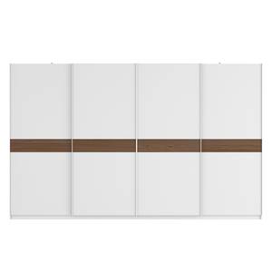 Schwebetürenschrank SKØP Alpinweiß / Nussbaum Dekor - 360 x 222 cm - 4 Türen - Premium