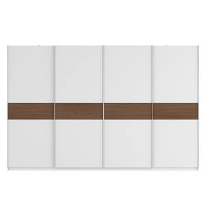 Armoire à portes coulissantes Skøp Blanc alpin / Imitation noyer - 360 x 236 cm - 4 portes - Basic