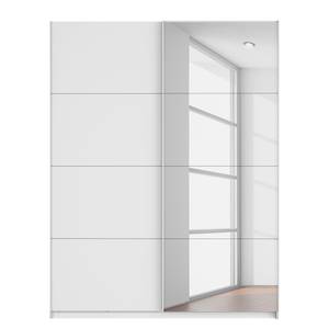 Schwebetürenschrank SKØP Alpinweiß / Spiegelglas - 181 x 236 cm - 2 Türen - Comfort