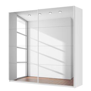 Schwebetürenschrank SKØP Alpinweiß / Spiegelglas - 225 x 222 cm - 2 Türen - Comfort