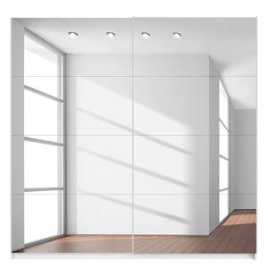 Schwebetürenschrank SKØP Alpinweiß / Spiegelglas - 225 x 222 cm - 2 Türen - Basic