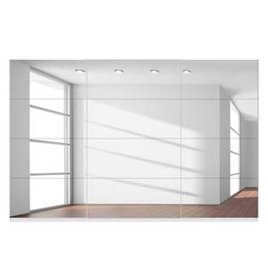 Schwebetürenschrank SKØP Alpinweiß / Spiegelglas - 360 x 236 cm - 3 Türen - Comfort