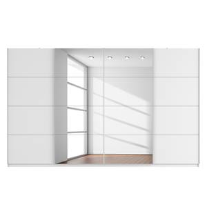 Schwebetürenschrank SKØP Alpinweiß / Spiegelglas - 360 x 222 cm - 4 Türen - Classic