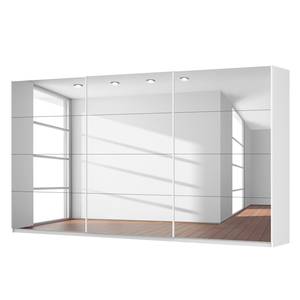 Schwebetürenschrank SKØP Alpinweiß / Spiegelglas - 405 x 222 cm - 3 Türen - Basic