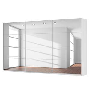 Schwebetürenschrank SKØP Alpinweiß / Spiegelglas - 405 x 236 cm - 3 Türen - Premium