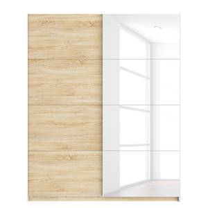 Armoire à portes coulissantes Skøp Imitation chêne de Sonoma / Blanc brillant - 181 x 222 cm - 2 porte - Basic