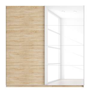 Armoire à portes coulissantes Skøp Imitation chêne de Sonoma / Blanc brillant - 225 x 236 cm - 2 porte - Basic