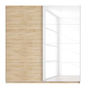 Armoire à portes coulissantes Skøp Imitation chêne de Sonoma / Blanc brillant - 225 x 236 cm - 2 porte - Confort