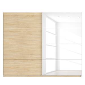 Armoire à portes coulissantes Skøp Imitation chêne de Sonoma / Blanc brillant - 270 x 222 cm - 2 porte - Premium