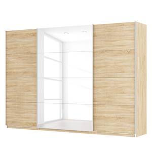 Armoire à portes coulissantes Skøp Imitation chêne de Sonoma / Blanc brillant - 315 x 222 cm - 3 portes - Basic