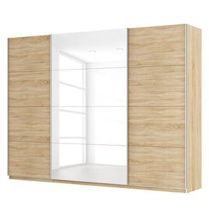 Armoire à portes coulissantes Skøp Imitation chêne de Sonoma / Blanc brillant - 315 x 236 cm - 3 portes - Premium