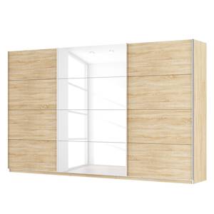 Armoire à portes coulissantes Skøp Imitation chêne de Sonoma / Blanc brillant - 360 x 222 cm - 3 portes - Premium