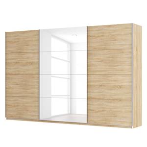 Armoire à portes coulissantes Skøp Imitation chêne de Sonoma / Blanc brillant - 360 x 236 cm - 3 portes - Premium