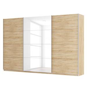 Schwebetürenschrank SKØP Eiche Sonoma Dekor / Hochglanz Weiß - 360 x 236 cm - 3 Türen - Classic