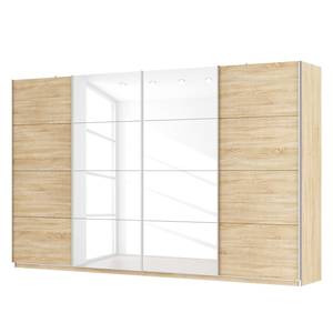 Armoire à portes coulissantes Skøp Imitation chêne de Sonoma / Blanc brillant - 360 x 222 cm - 4 portes - Basic