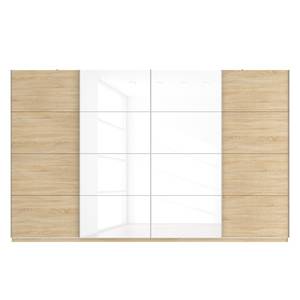 Schwebetürenschrank SKØP Eiche Sonoma Dekor / Hochglanz Weiß - 360 x 222 cm - 4 Türen - Premium