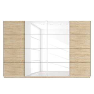 Schwebetürenschrank SKØP Eiche Sonoma Dekor / Hochglanz Weiß - 360 x 236 cm - 4 Türen - Basic