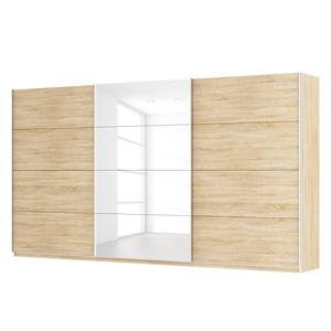 Armoire à portes coulissantes Skøp Imitation chêne de Sonoma / Blanc brillant - 405 x 222 cm - 3 portes - Basic