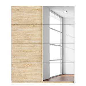 Schwebetürenschrank SKØP Eiche Sonoma Dekor / Spiegelglas - 181 x 222 cm - 2 Türen - Basic