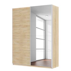 Schwebetürenschrank SKØP Eiche Sonoma Dekor / Spiegelglas - 181 x 236 cm - 2 Türen - Premium