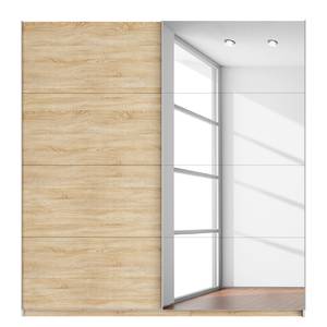 Schwebetürenschrank SKØP Eiche Sonoma Dekor / Spiegelglas - 225 x 236 cm - 2 Türen - Premium