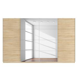 Schwebetürenschrank SKØP Eiche Sonoma Dekor / Spiegelglas - 360 x 222 cm - 4 Türen - Premium