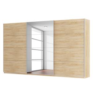 Schwebetürenschrank SKØP Eiche Sonoma Dekor / Spiegelglas - 405 x 236 cm - 3 Türen - Premium