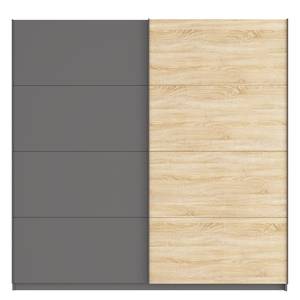 Schwebetürenschrank SKØP Graphit / Eiche Sonoma Dekor - 225 x 222 cm - 2 Türen - Premium