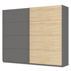 Schwebetürenschrank SKØP Graphit / Eiche Sonoma Dekor - 270 x 222 cm - 2 Türen - Basic