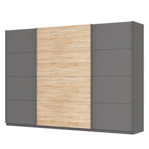 Armoire à portes coulissantes Skøp Gris graphite / Imitation chêne de Sonoma - 315 x 222 cm - 3 portes - Basic