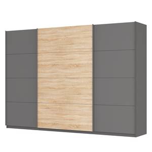 Schwebetürenschrank SKØP Graphit / Eiche Sonoma Dekor - 315 x 222 cm - 3 Türen - Premium