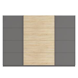 Zweefdeurkast Skøp Grafietkleurig/Sonoma eikenhouten look/spiegel - 315 x 222 cm - 3 deuren - Premium
