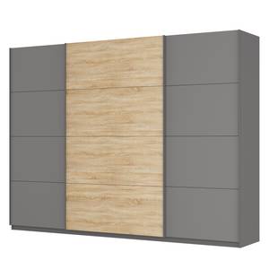 Schwebetürenschrank SKØP Graphit / Eiche Sonoma Dekor - 315 x 236 cm - 3 Türen - Comfort