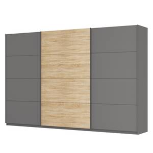 Zweefdeurkast Skøp Grafietkleurig/Sonoma eikenhouten look/spiegel - 360 x 236 cm - 3 deuren - Premium