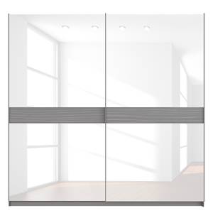 Zweefdeurkast Skøp grafietkleurig/wit glas - 225 x 222 cm - 2 deuren - Premium