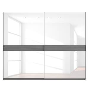 Zweefdeurkast Skøp grafietkleurig/wit glas - 270 x 222 cm - 2 deuren - Basic