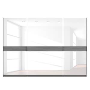 Zweefdeurkast Skøp grafietkleurig/wit glas - 315 x 222 cm - 3 deuren - Classic