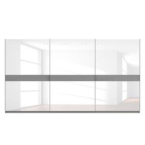 Schwebetürenschrank SKØP Graphit / Glas Weiß - 405 x 222 cm - 3 Türen - Basic