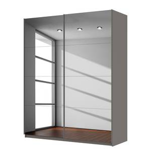 Schwebetürenschrank SKØP Graphit / Grauspiegel - 181 x 222 cm - 2 Türen - Comfort