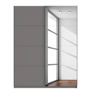 Schwebetürenschrank SKØP Graphit / Grauspiegel - 181 x 236 cm - 2 Türen - Basic