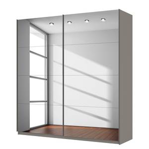 Schwebetürenschrank SKØP Graphit / Grauspiegel - 225 x 236 cm - 2 Türen - Premium