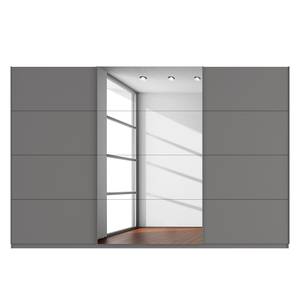 Schwebetürenschrank SKØP Graphit / Grauspiegel - 360 x 236 cm - 3 Türen - Comfort