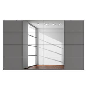 Schwebetürenschrank SKØP Graphit / Grauspiegel - 360 x 222 cm - 4 Türen - Basic