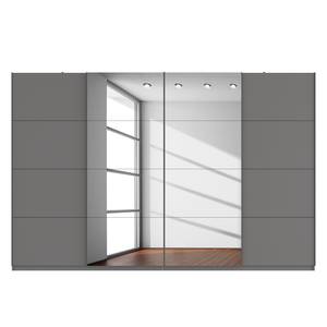 Schwebetürenschrank SKØP Graphit / Grauspiegel - 360 x 236 cm - 4 Türen - Basic