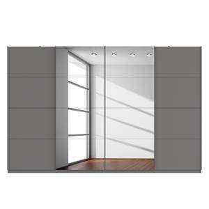 Schwebetürenschrank SKØP Graphit / Grauspiegel - 360 x 236 cm - 4 Türen - Comfort