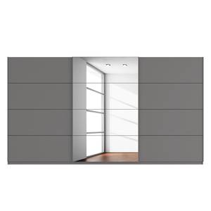 Schwebetürenschrank SKØP Graphit / Grauspiegel - 405 x 222 cm - 3 Türen - Comfort